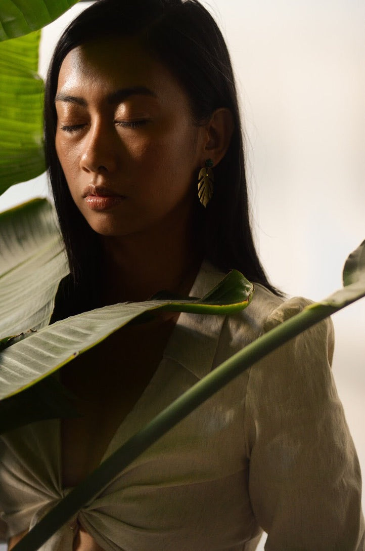 JAN- Monstera Leaf Earrings