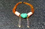 CLEOPATRA Necklace - Amber, Turquoise, Coral, Lapis