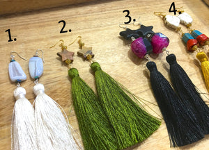 Earrings with Long Tassels (4 pairs, you choose 1)