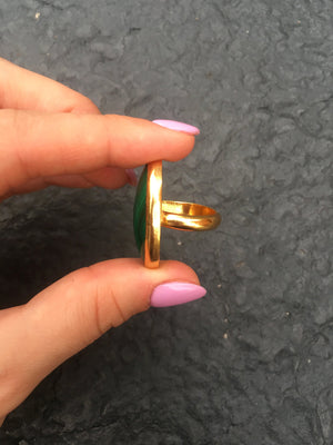 Vermeil Malachite Ring